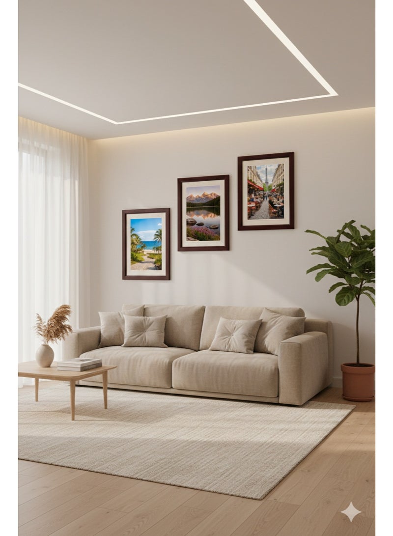 Premium PVC Photo Frame L24×H32 cm – A4 Wall Hanging Picture Frame | Dark Cherry Finish | Modern Home & Office Decor - Image 3